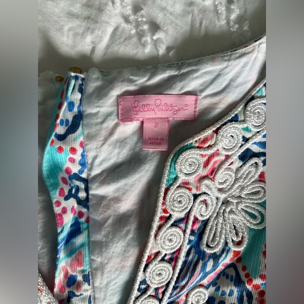 Lily Pulitzer Shell Me About It Shift Dress Blue Pink SeaShell Patterned… - Picture 7 of 11